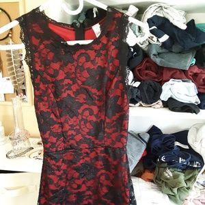 Red lace dress